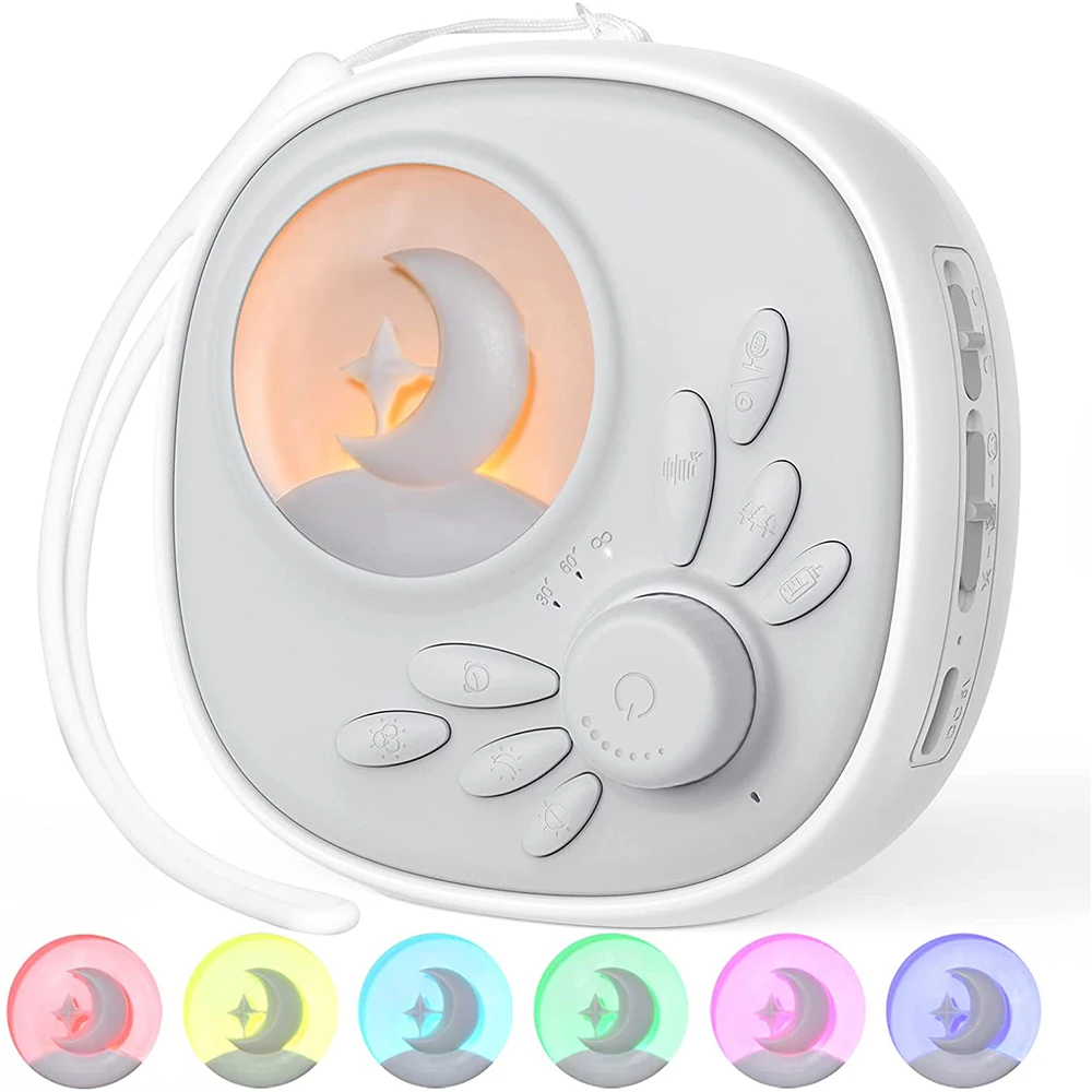 Baby Portable Shusher Miracle Sound White Noise Sleep Trainer Machine Portable Sleep Therapy Witn Night Light