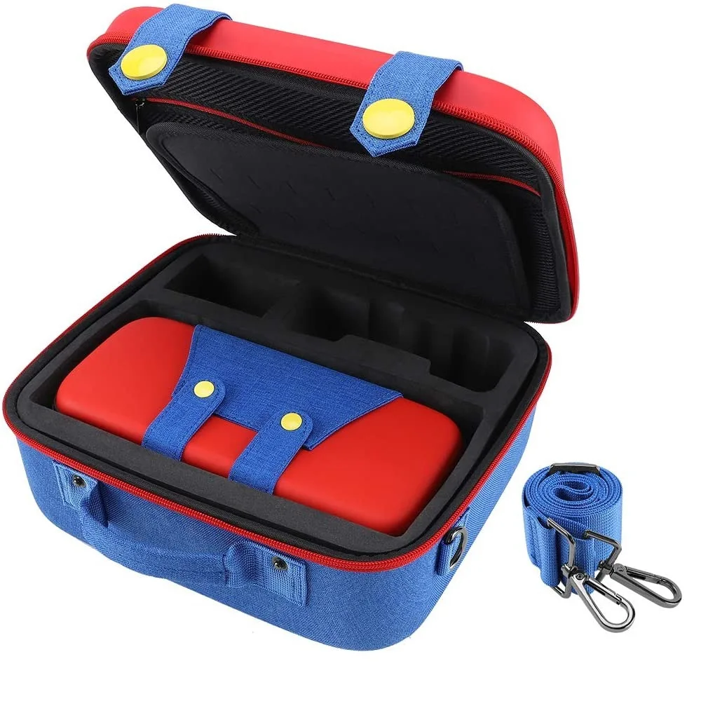 For Nintendo Switch Carrying Case Travel Bag Hard Shell Protective Pouch for Mario Fans 2 in 1