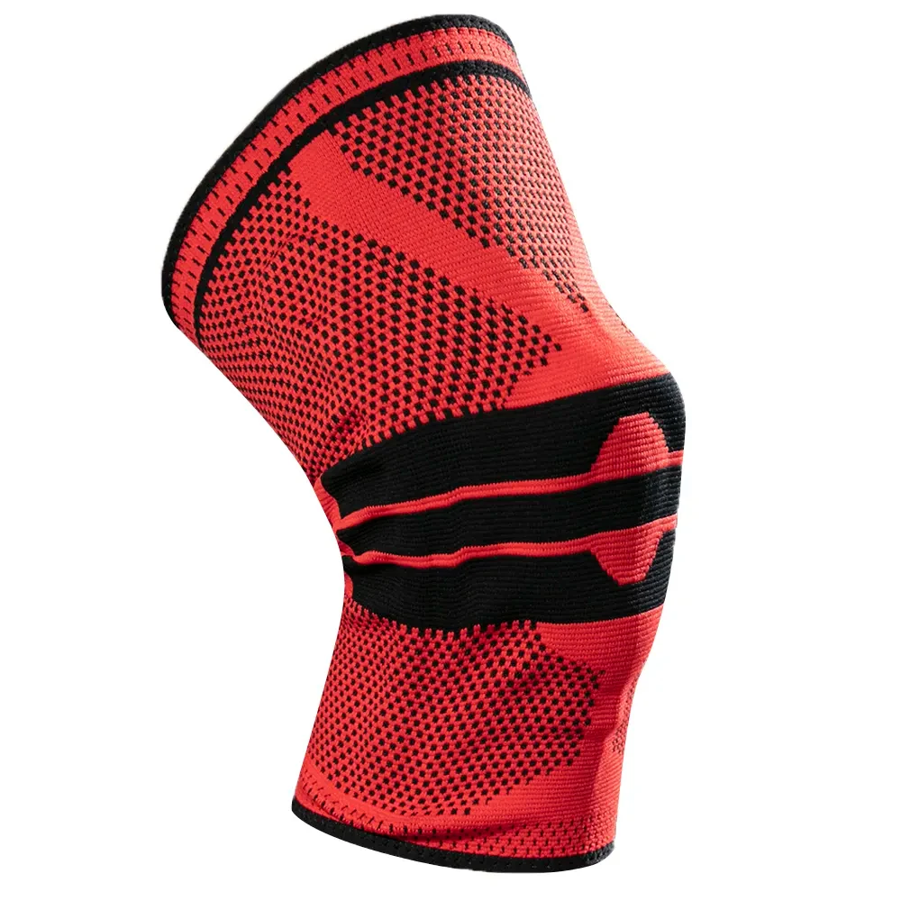 Manufacture Custom Logo Compression Knee Sleeves Elastic Sports Knee Support Basketball Football Injured Knee Brace for Adults