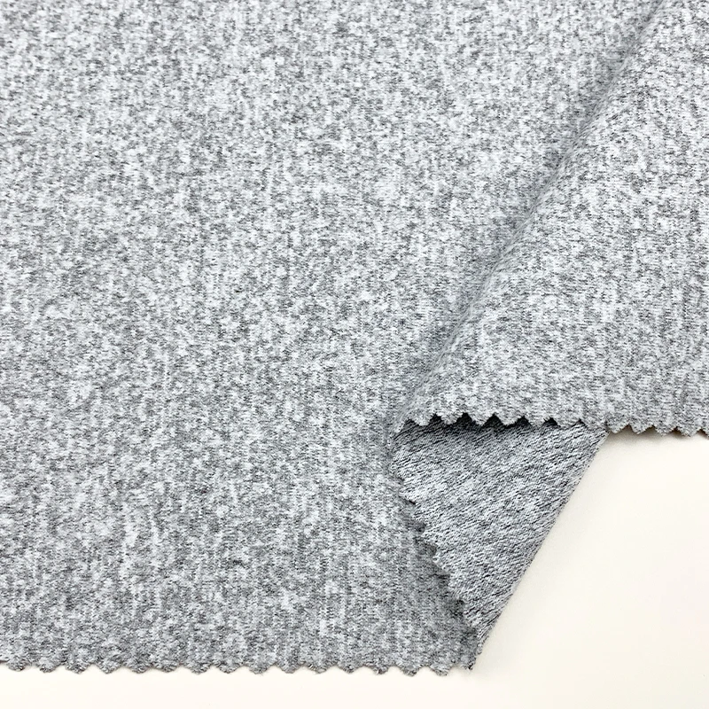 polyamide elastane leggings cotton feeling yarn dyed moisture wicking one side brushed fleece fabric