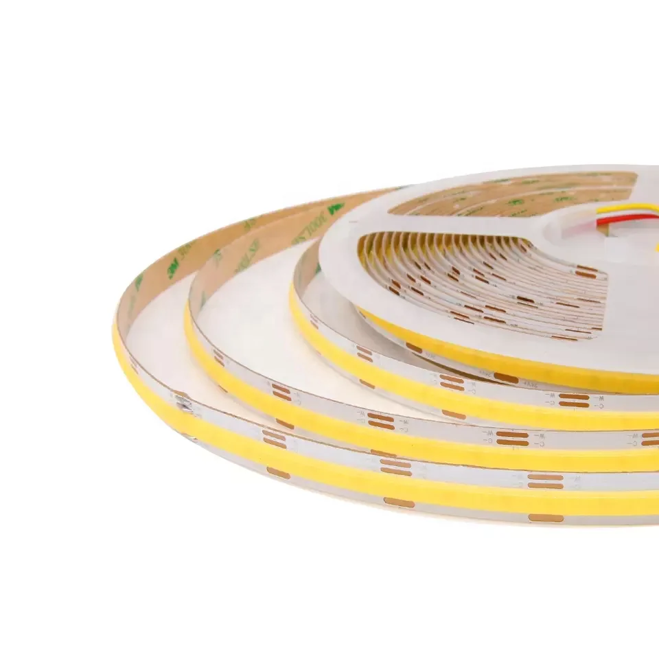 2-х цветная 3-проводная двухцветная Регулируемая Цветовая температура CCT 7 + Вт 24 В 608 светодиодов 5/8/10 мм Трехцветная светодиодная лента COB