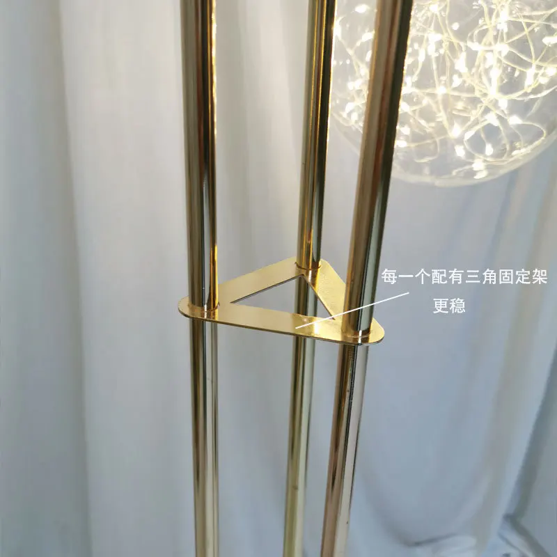 New wedding walkway props three head crystal road leading light stand with string lights runway for party event venue decoration