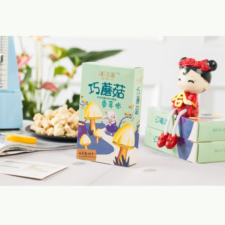 Compound CHOCOLATE+ BISCUITS Mushrooms in foil bag into printed box