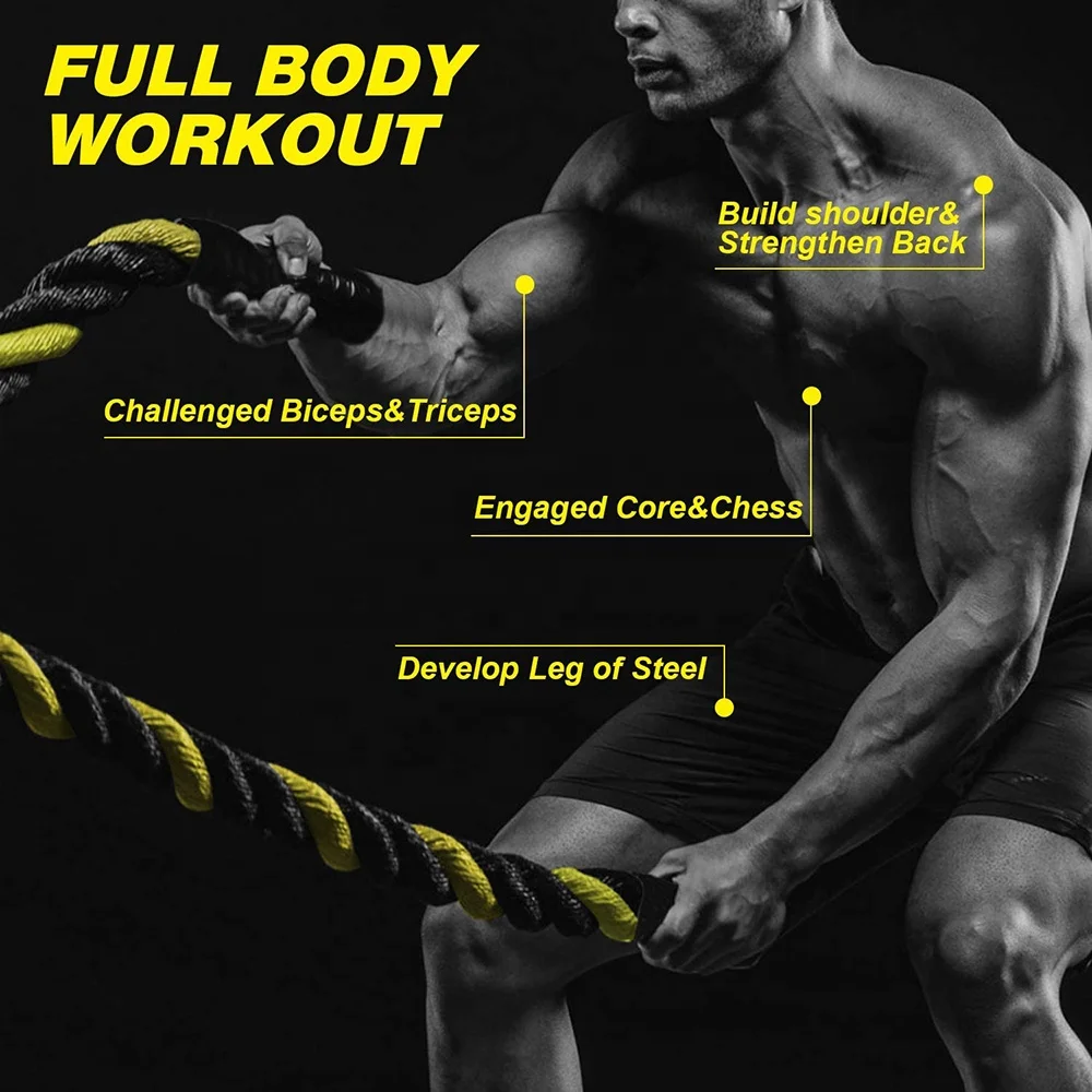 3in *12m Power Cross Training Customized Logo Exercise Fitness Battle Rope Cover