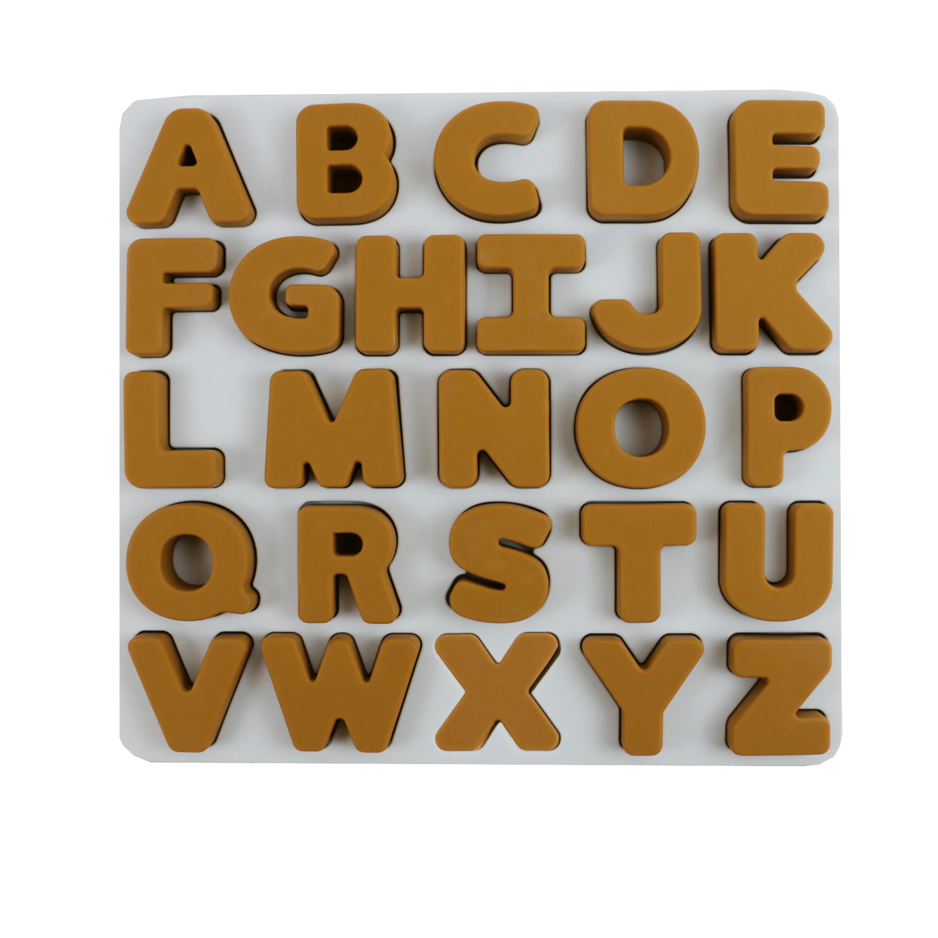 Низкий минимальный заказ быстрая доставка Чистый Розовый цвет 26 букв силиконовый пазл головоломки строительные блоки игрушки