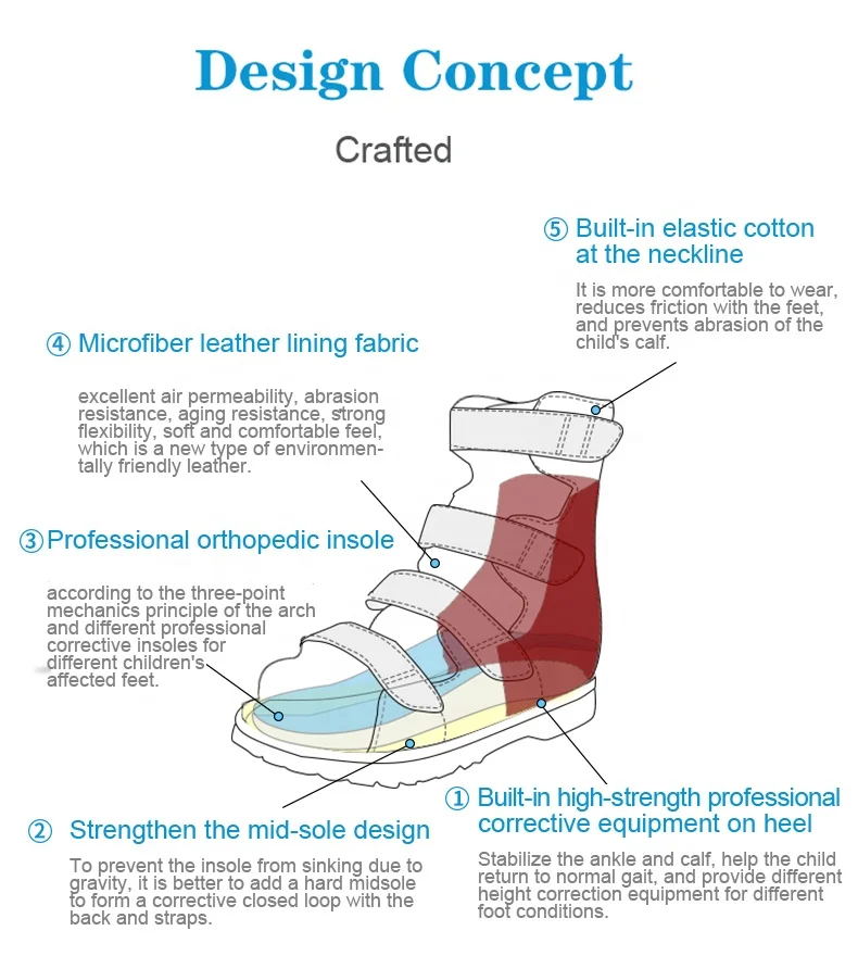 Children clubfoot flatfeet X/O Leg orthotic corrective shoes stylish kid girls summer footwear fancy sandals