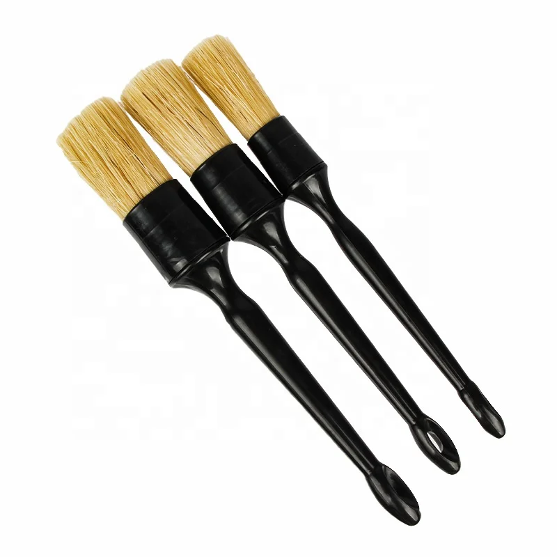 AUTO TIGER 3 pcs set Soft Boar hair Auto cleaning brush Car detailing brush