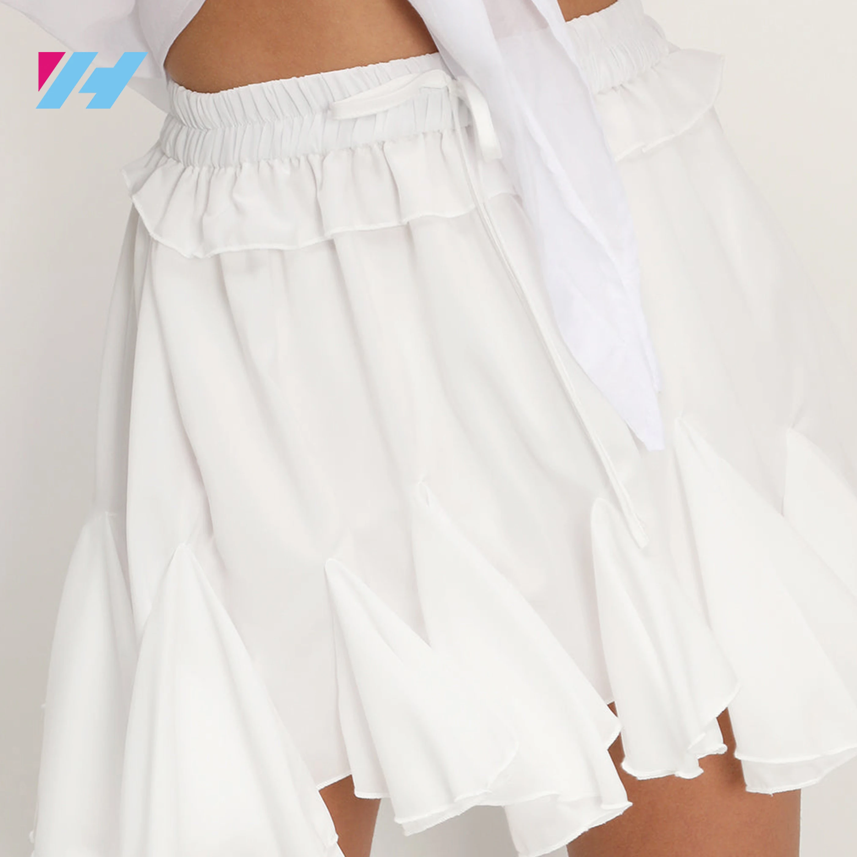 High Quality Women High Waist Short Skirt Mini Girls Pleated Chiffon Skirt