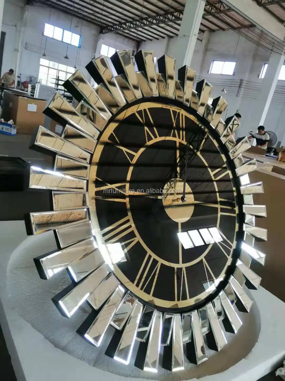 Nordic Wall Clock Hanging Art Decorative Glass Home Furniture Mirror Round Wall Clock for Bedroom Living Room