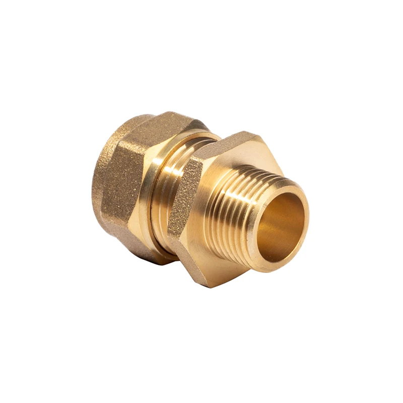 Forged Brass Biconical Fitting With Brass Ring Brass Pipe Connector Copper Fitting Reducing Straight