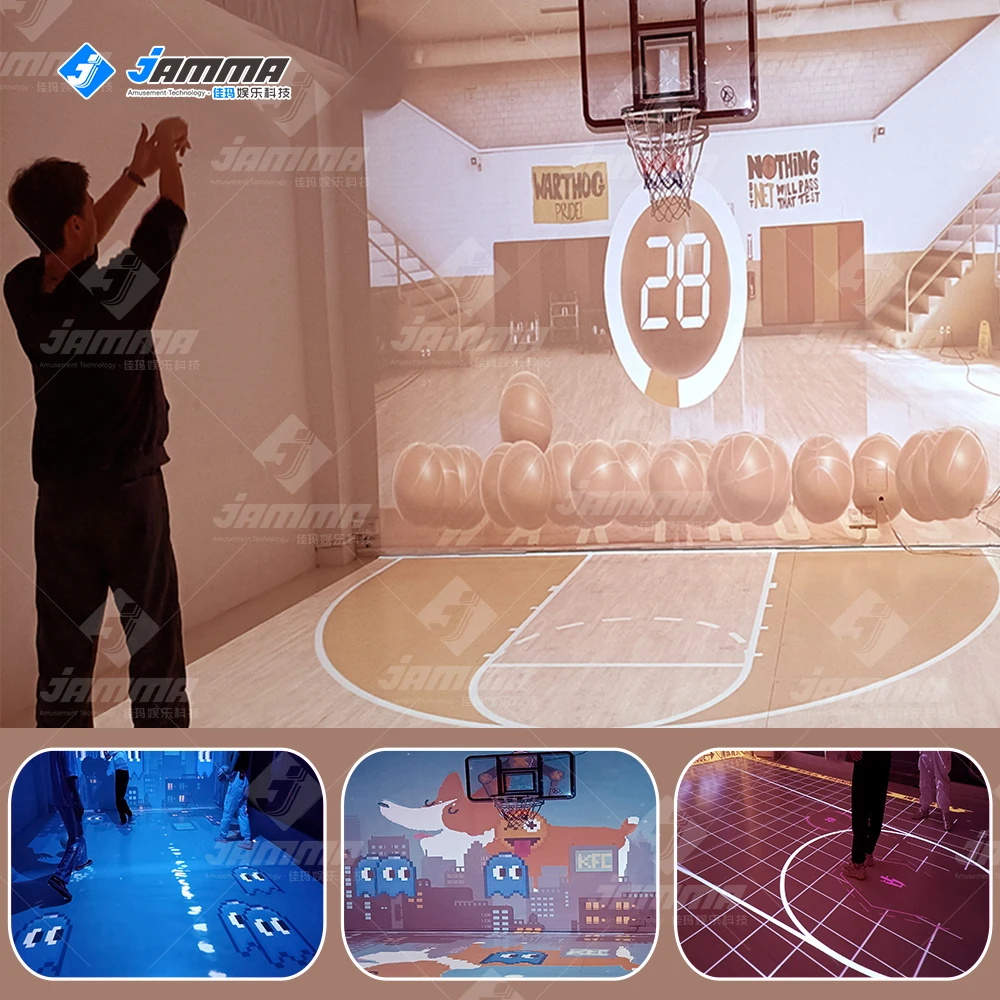 2022 AR holographic dynamic basketball sport Indoor Sport Simulator Interactive Projection simulator