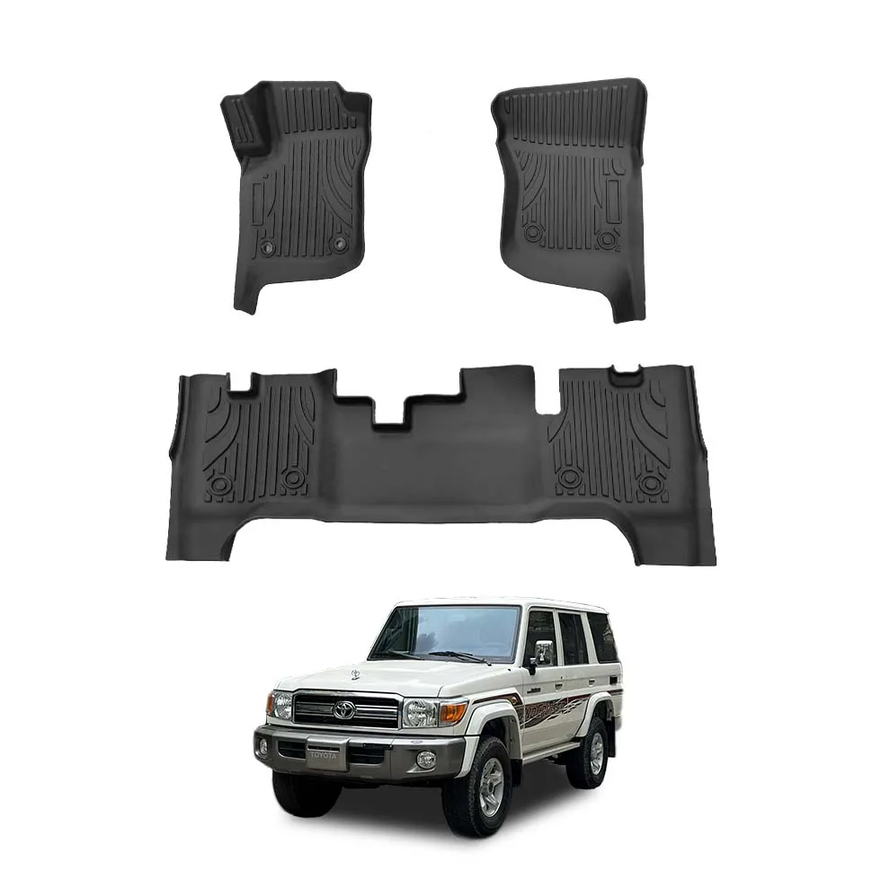 hot sale Custom-fit 3D waterproof heat moulded TPE car mats for Land Cruiser 76 SUV trunk liner anti-slip car carpets