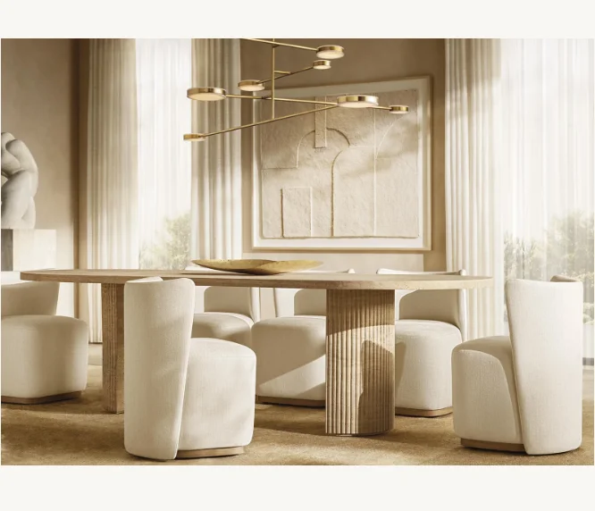 Hotel Modern Wooden Upholstered Fabric Solid Wood Dining Room Armless Chairs