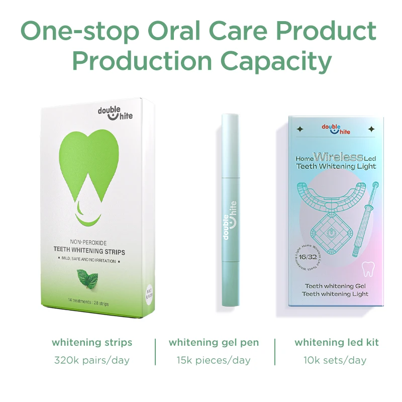 Custom peroxide free teeth whitening strips private label white bleaching stripes