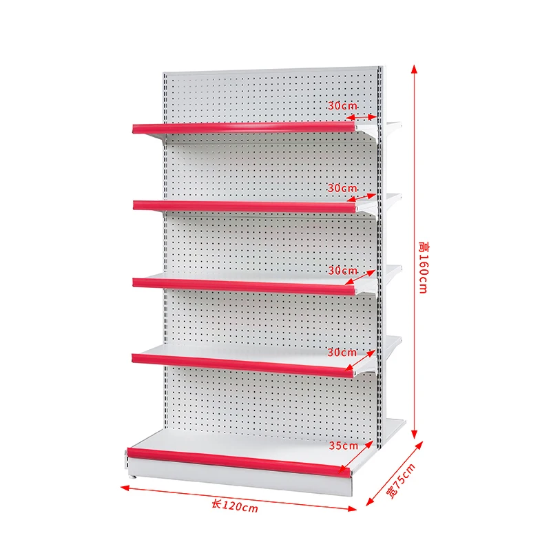 Leke 120*75*160 Supermarket shelf single wall shop canteen convenience store stationery beverage rack snack rack display rack