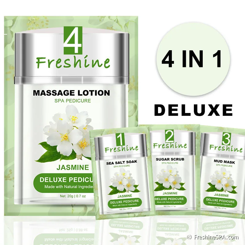 Freshine 4 Step Deluxe Pedicure Dead Sea Salt Relaxing Spa Kit Pedicure And Manicure Foot Bath Soak Salt Natural Pedi In A Box