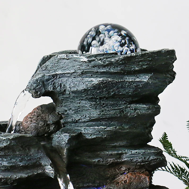 Wholesale Table Top  Flow Water Fountain Polyresin Waterfall Fountain With Light For Indoor Home And Office Decor