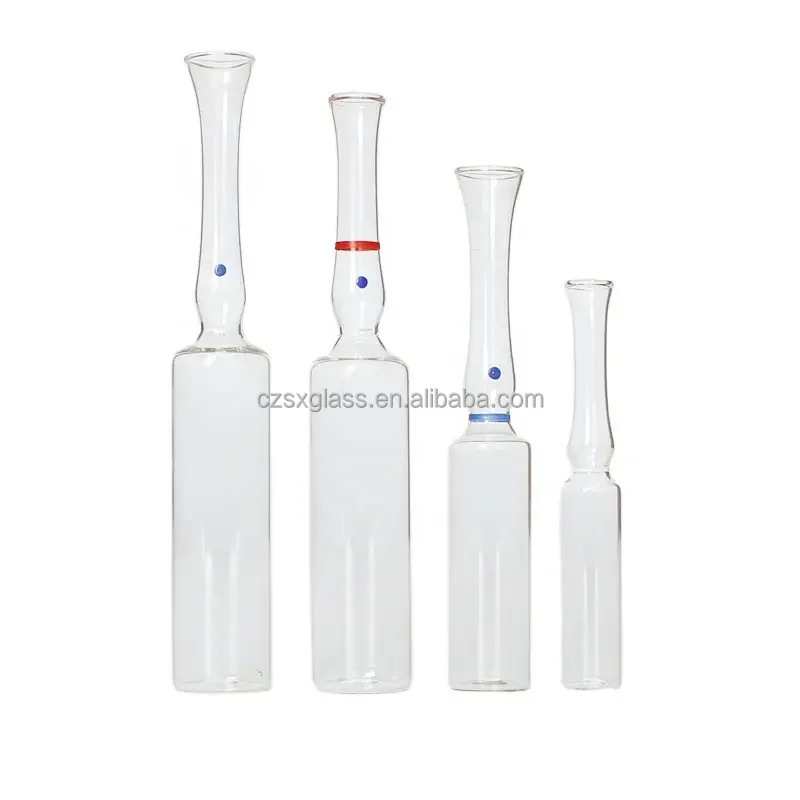 1ml 2ml 5ml 10ml 20ml transparent Amber Ampoule Injection Glass Vial Easy to Break open Ampoule Bottle pharmaceutical Bottle