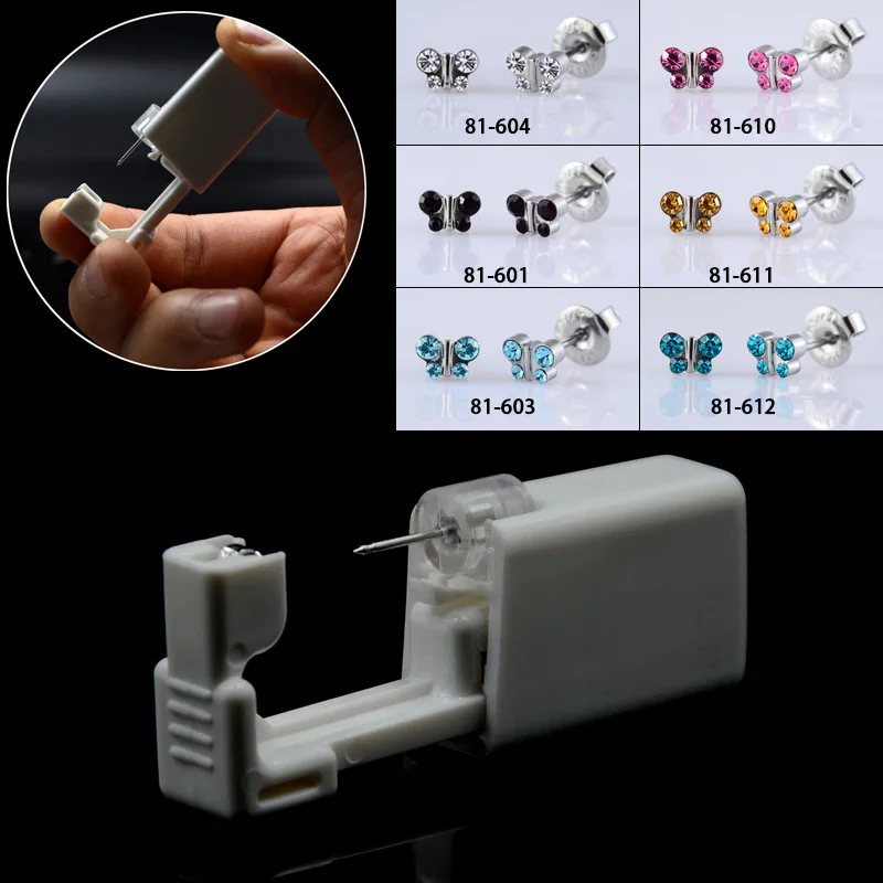 YW Disposable Ear Piercing Unit Daisy Eareing Safe Sterile Easier Piercing Gun Flower Ear Studs Body Piercing Wholesale
