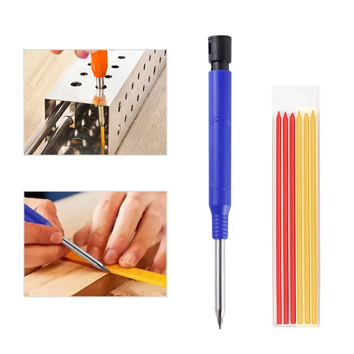 Custom Logo 2.8mm Long Nosed Deep Hole Construction Marker Mechanical Pencil Woodworking Carpenter Pencil