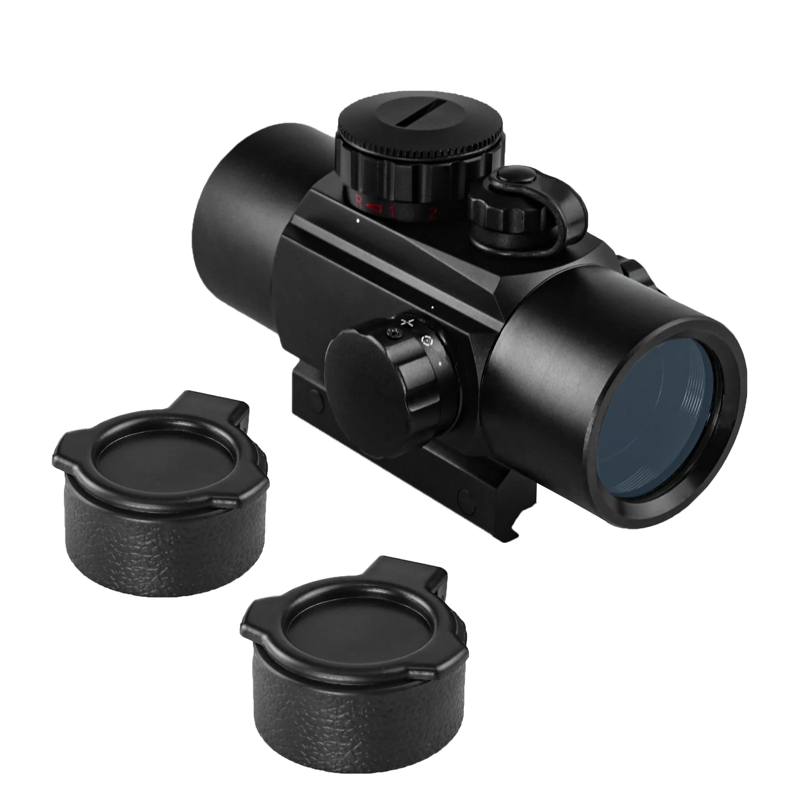 Beileshi 1 x 30mm Illuminated 4 Reticles Red and Green Dot Sight Scope for 20mm Mount Rails