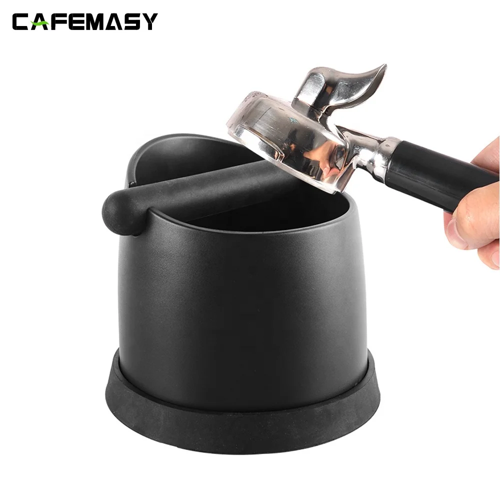 Coffee Accessories Black Color Espresso Grounds Container Coffee Knock Box Espresso Knock Box with Non-slip Base