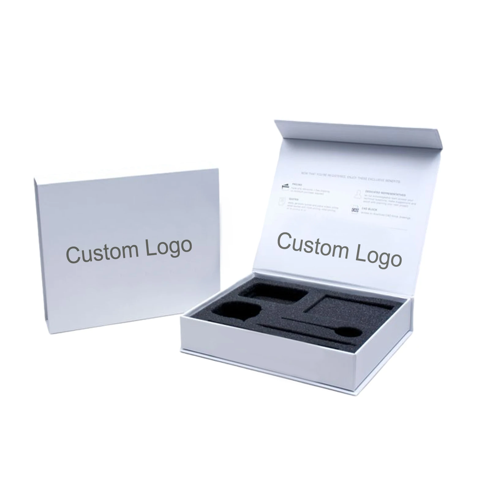 Custom size recyclable cardboard paper hard rigid magnet box packaging luxury folding magnetic gift box with magnetic lid drawer