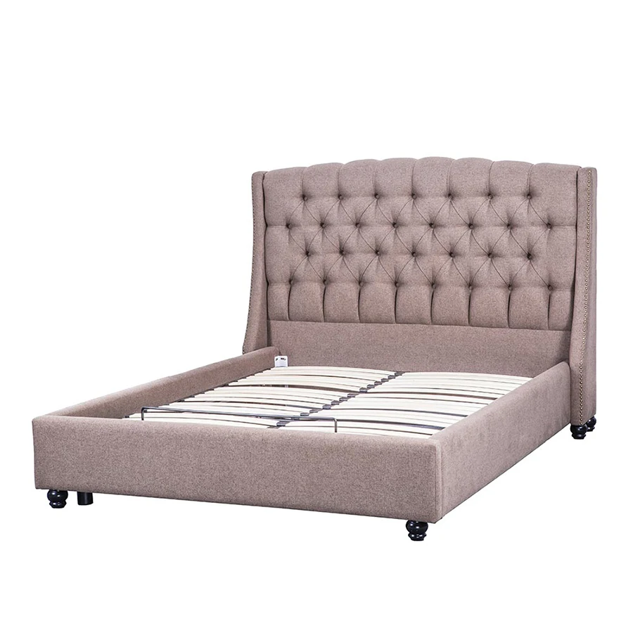 Home furniture pink queen upholstered tufted headboard for head foot lift bed base