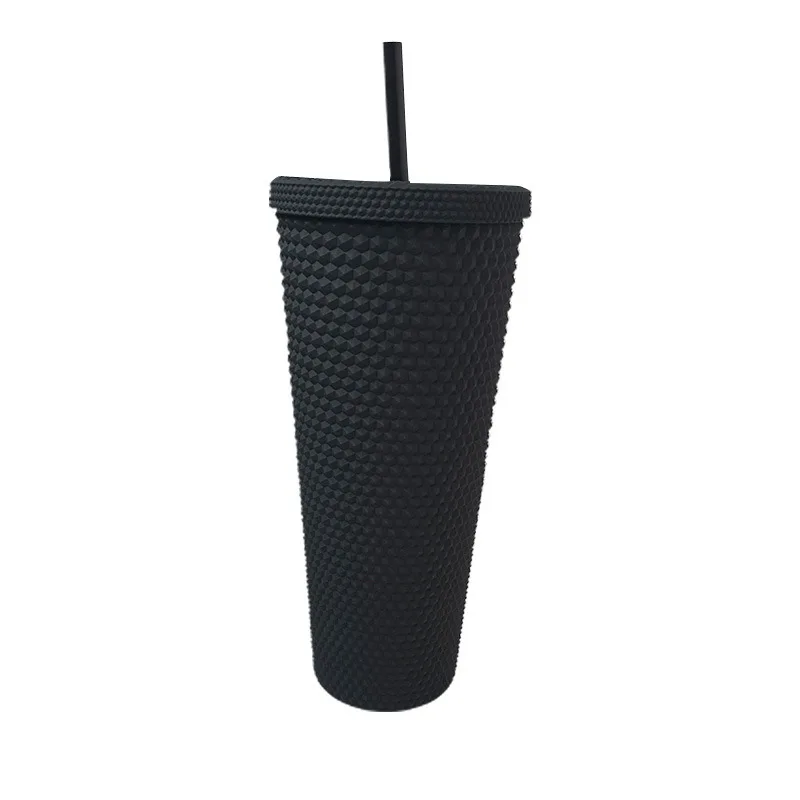 24Oz Diamond Durian Cup With Lid And Straw, 710ml Cold Studded Cold Tumbler Water Cups For Iced Coffee