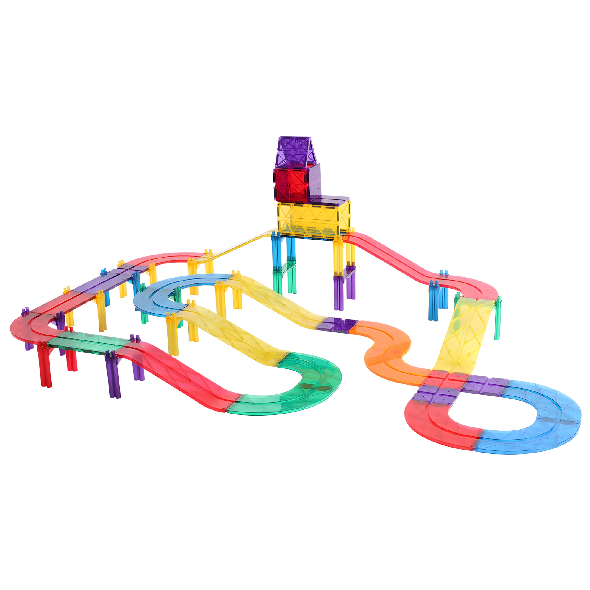 Educational Construction 3D Magnetic Tiles Magnetic Building Blocks Toys Set Car Race Track For Kids