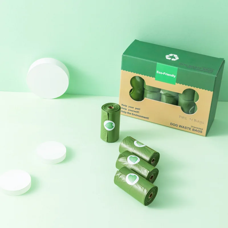 Biodegradable Corn Custom Green Sheep Earth Friendly Lavender Pet Poop Bag Environmentally Friendly Pet Dog Poop Bags Holder