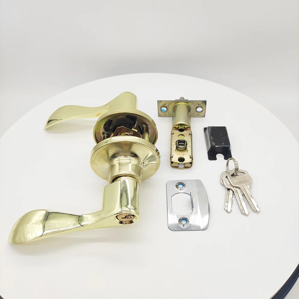 high quality zinc alloy door handle lock lever lock interior exterior entry handle lock