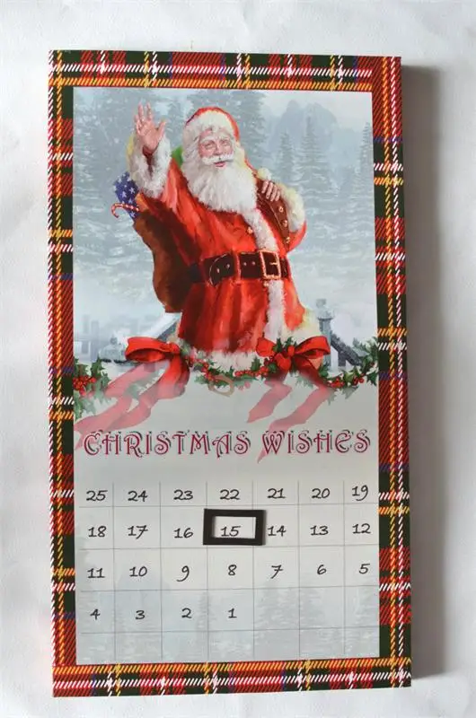 XMAS Light Up Countdown Calendar Creative Santa Claus Canvas Art Prints With LED Lights