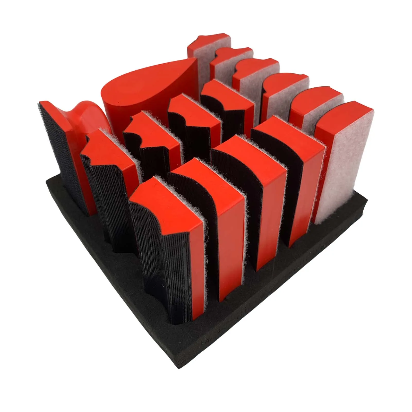 16pcs High Hardness Ceramic Foam Hand Grinding Sanding Blocks Set Cylindrical Sponge Sand Block Kit OEM Customizable Polishing