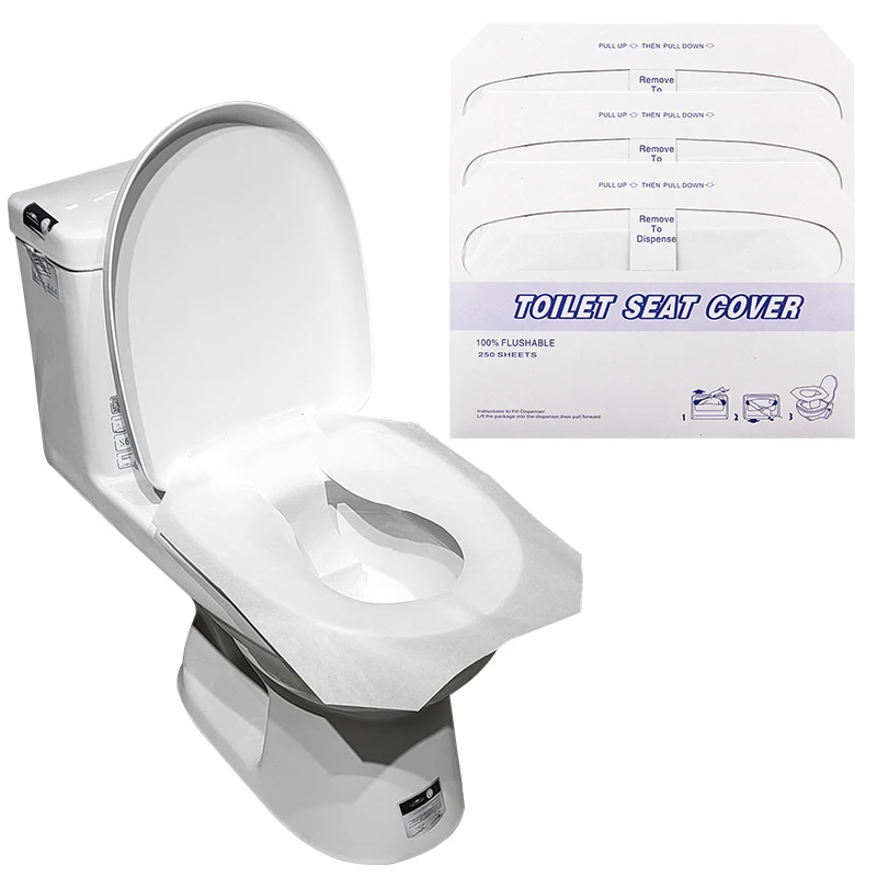 Eco-friendly disposable paper toilet seat covers 250 sheets pack