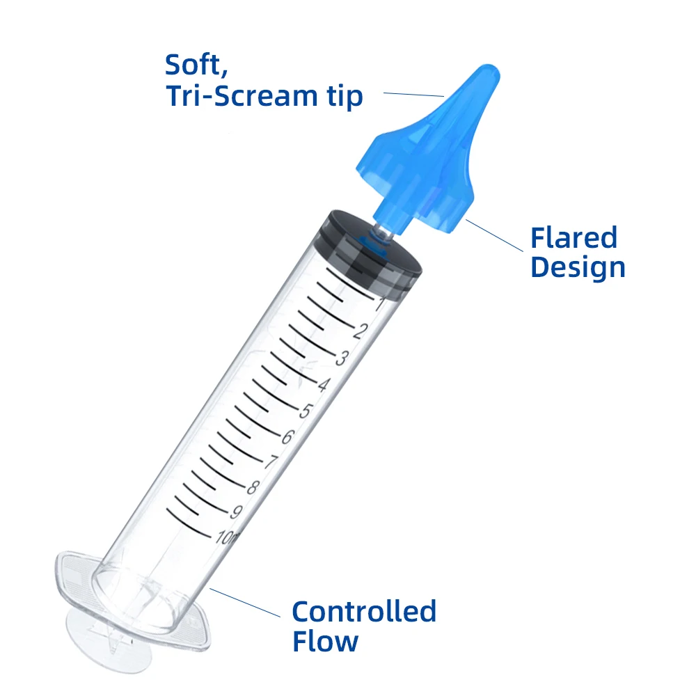 Wholesale KDL 10cc Medical Natural Rubber Ear Irrigation Tool Syringe 10 ml