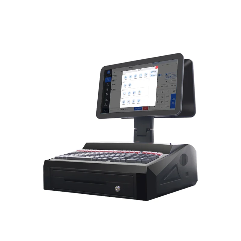 15.6inch POS All-in-One  1024*768 2+32GB Dual Screen with Built-in Printer