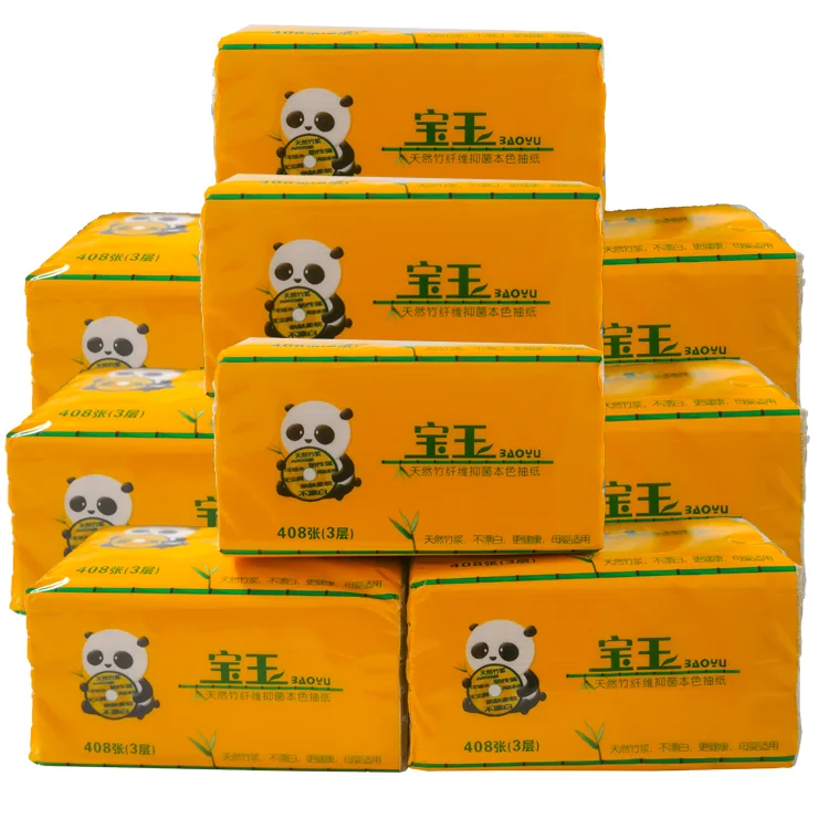 Custom Logo Natural Organic Bamboo Facial Tissues Soft Packaging Household Product