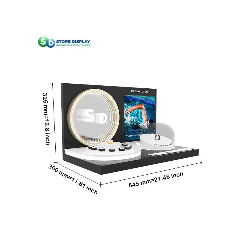 products fashion shop plastic display stand retail shop posm display acrylic led mirror infinity light fashion store rack stand