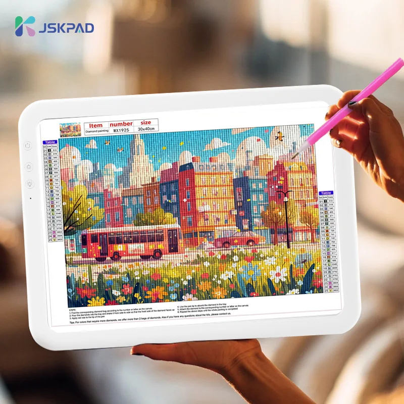 A3 small size light pad with graduated 6 stage adjustable luminescent backlight illuminates the drawing board the dark.