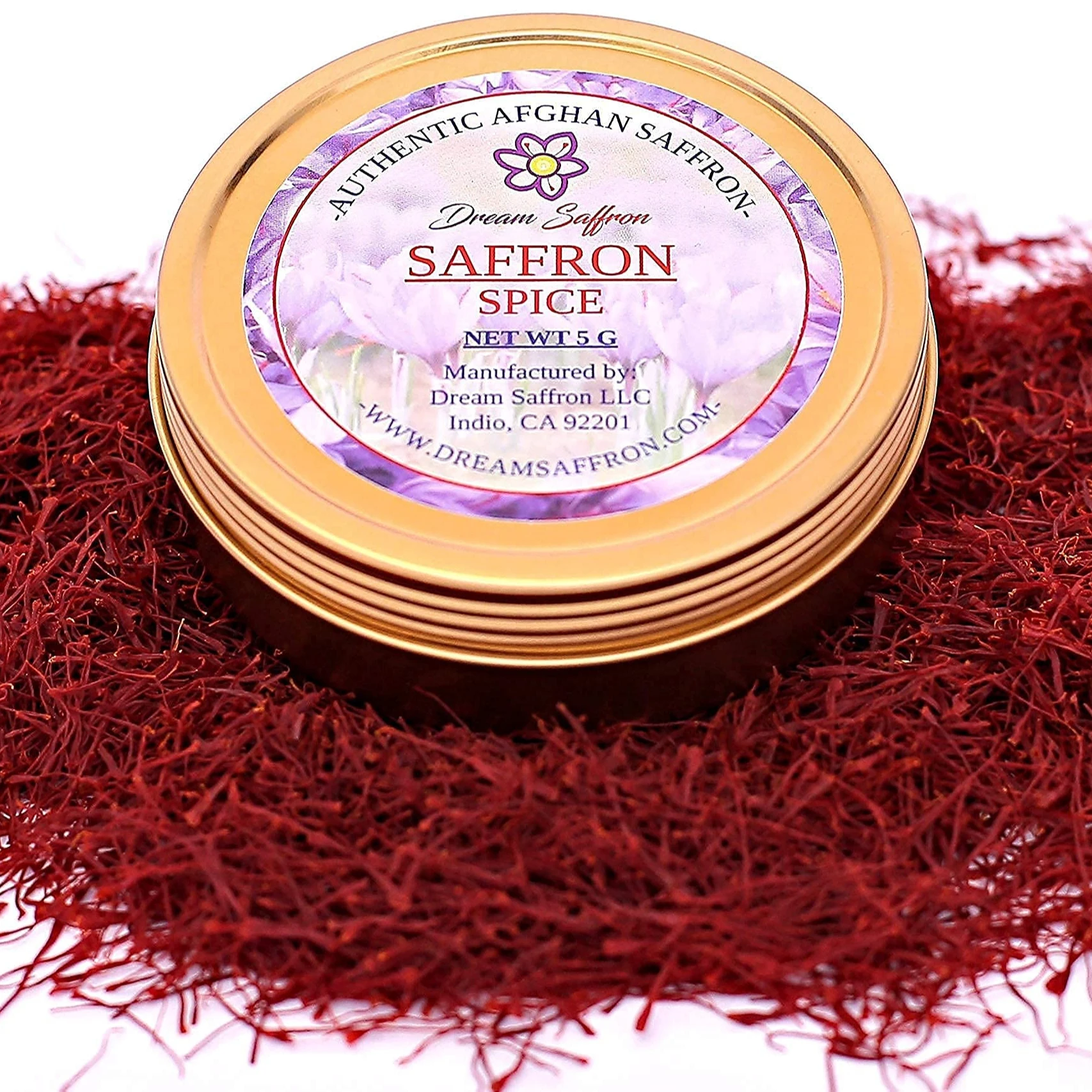 wholesale gold small 1g 2g 3g 5g empty saffron tin round aluminum premium saffron threads tin box packaging for saffron