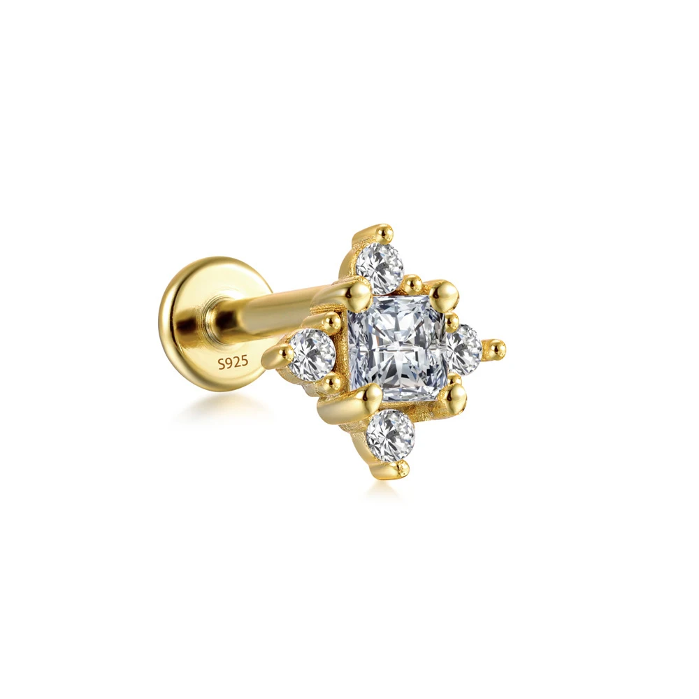 Customize 925 Silver Piercing Internal Threaded Labret Tragus Helix Piercing Fine Piercing Jewelry