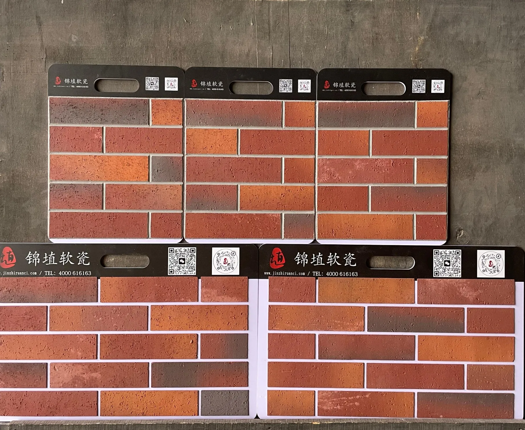 Classic red mcm stone brick  for exterior wall  facade cladding  thin anti-crack ligthtweight facing flexible tiles