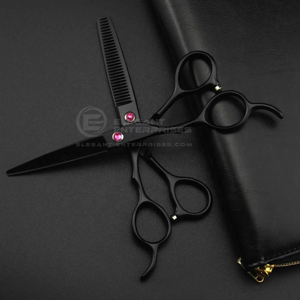 Парикмахерские ножницы черного цвета