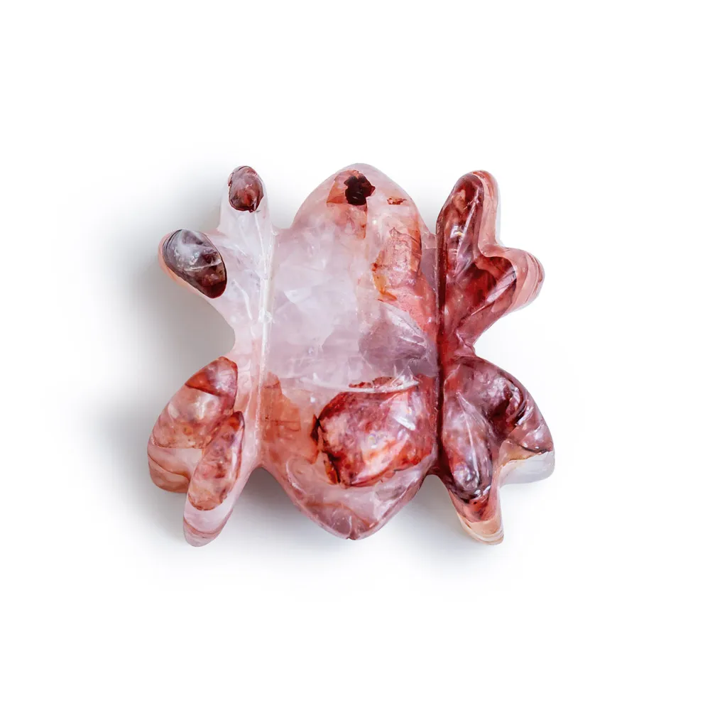 Wholesale Natural Red Hematoid Araneid Fire Quartz Spider Crystal Crafts Natural Gemstone