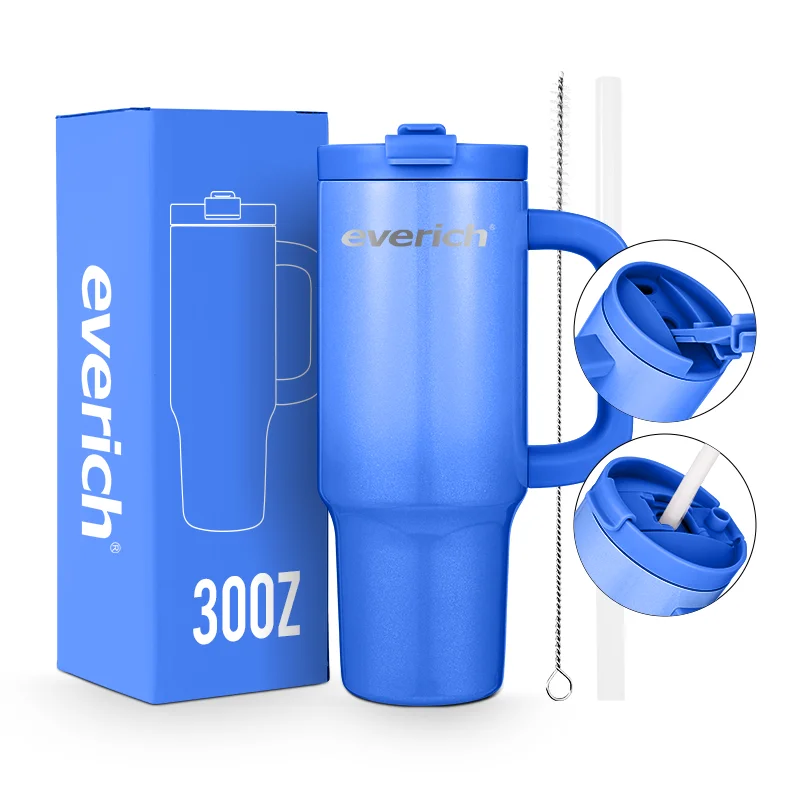 Everich keep hot and cold double wall 30oz stainless tumbler with straw wholesale bulk