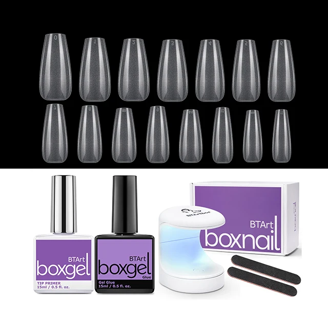 Btartbox УФ-гель лак для клей для ногтей Советы Комплект акрил XL балерина гроб накладные ногти, накладные ногти с клеем