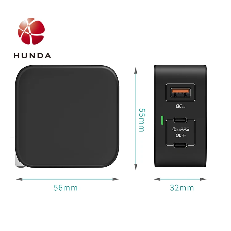 Usb-c Type-c quick fastcharger  65 w gan charger portable wall charger lapotor charger with CE FCC ROHS CB certification