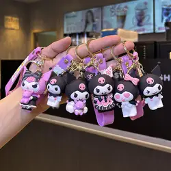 Wholesale Sanrio Kuromi Melody Cinnamoroll keychains Cute 3D Sakura Kuromi keychains keyrings for gifts