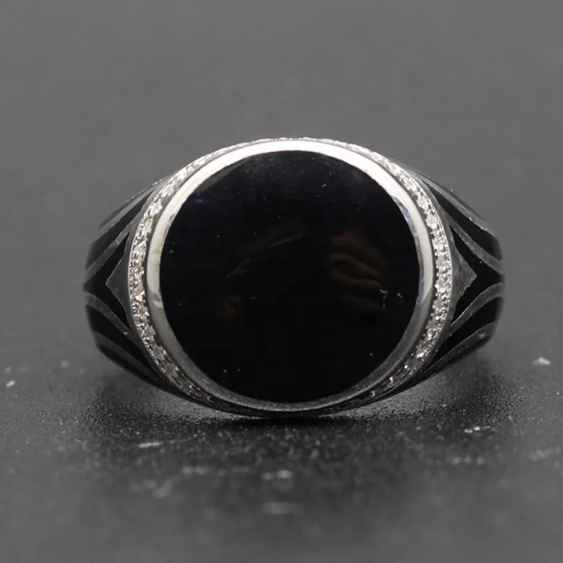 customizable turkish men plain Handmade Jewelry Signet Gemstone Finger stone Wedding Engagement 925 sterling silver rings